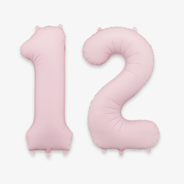 Ballon helium chiffre 86cm rose clair