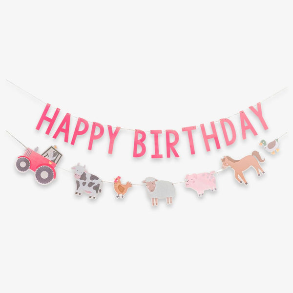 Guirlande anniversaire animaux de la ferme