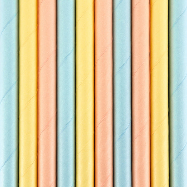Paille en carton pastel