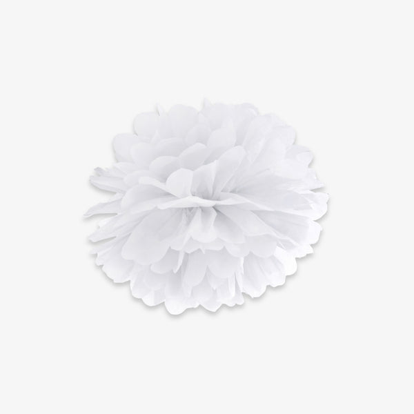 Pompon de soie blanc