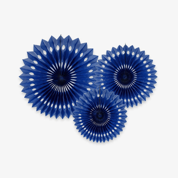 Rosaces papier de soie bleues