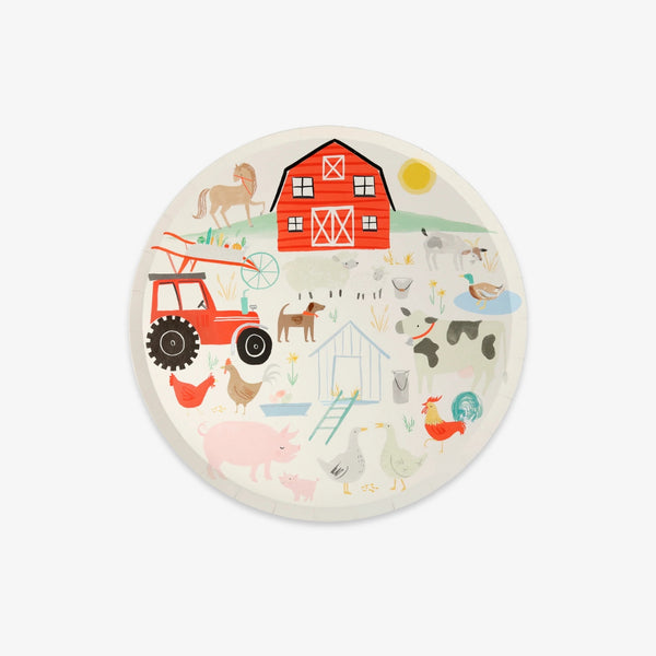 Assiette carton animaux de la ferme