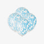 Ballon de baudruche transparent - Confettis coeurs bleus