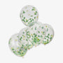 Ballon de baudruche transparent - Confettis feuilles de palmier