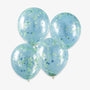 Ballon de baudruche - Confettis verts & bleus