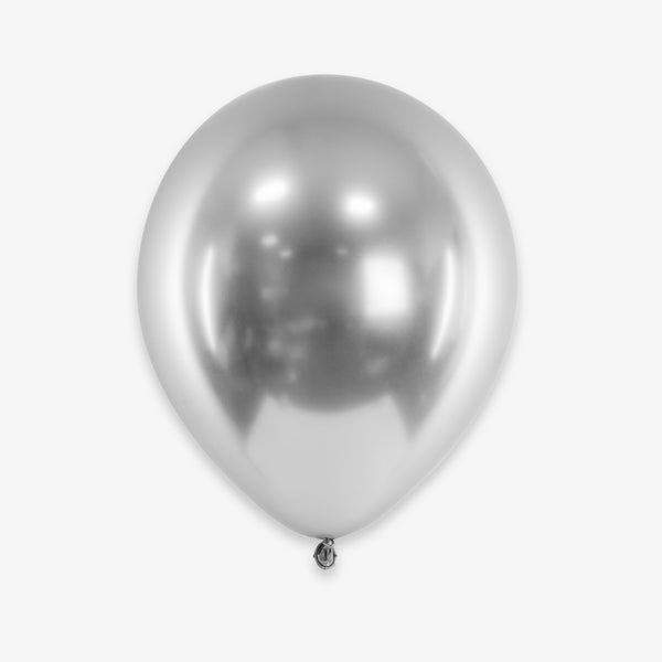 Ballon de baudruche x 10 - Metal argent