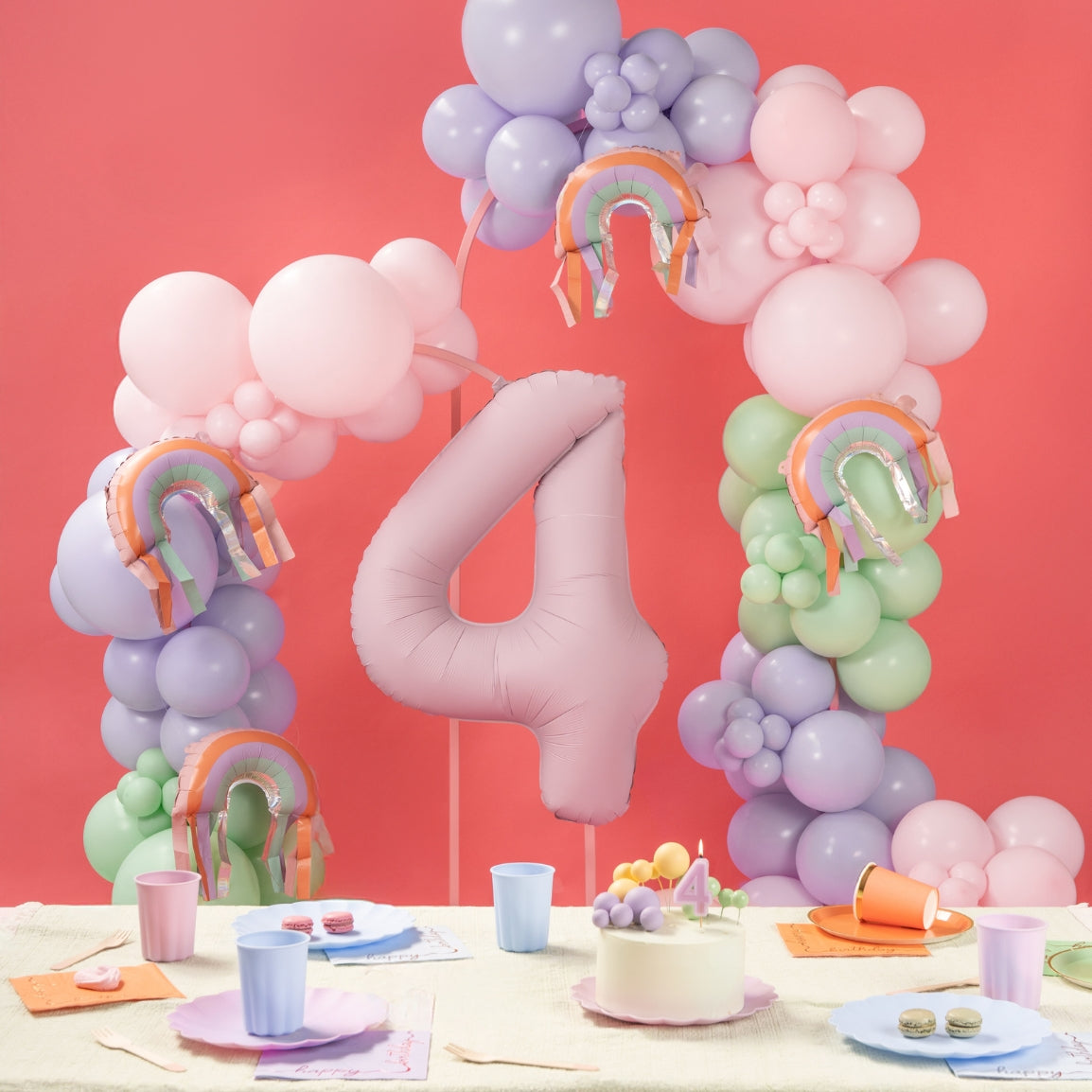 Ballon helium chiffre 86cm rose clair