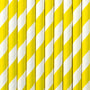 Paille en carton rayée jaune