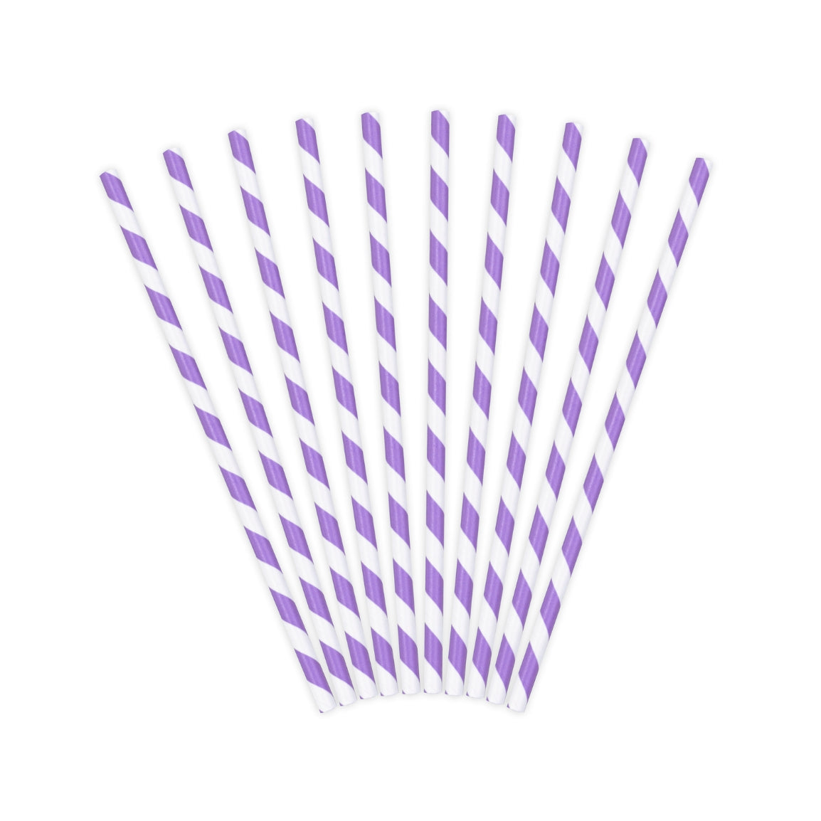 Paille en carton rayée lilas