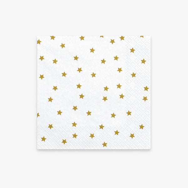 Serviette en papier étoiles or