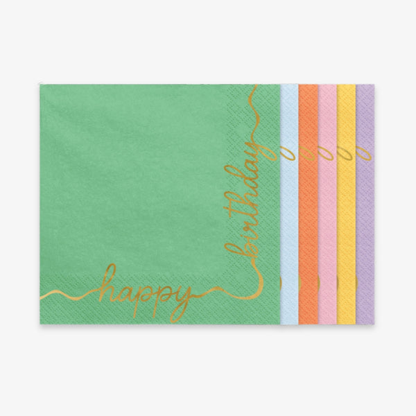 Serviette en papier multicolore